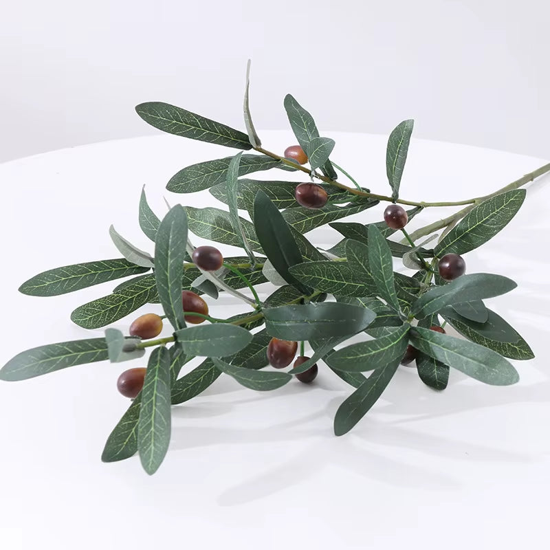 Elevate Your Decor with 1PC Elegant Olive Green Leaves Tree Branch - Perfect for Weddings and Celebrations!