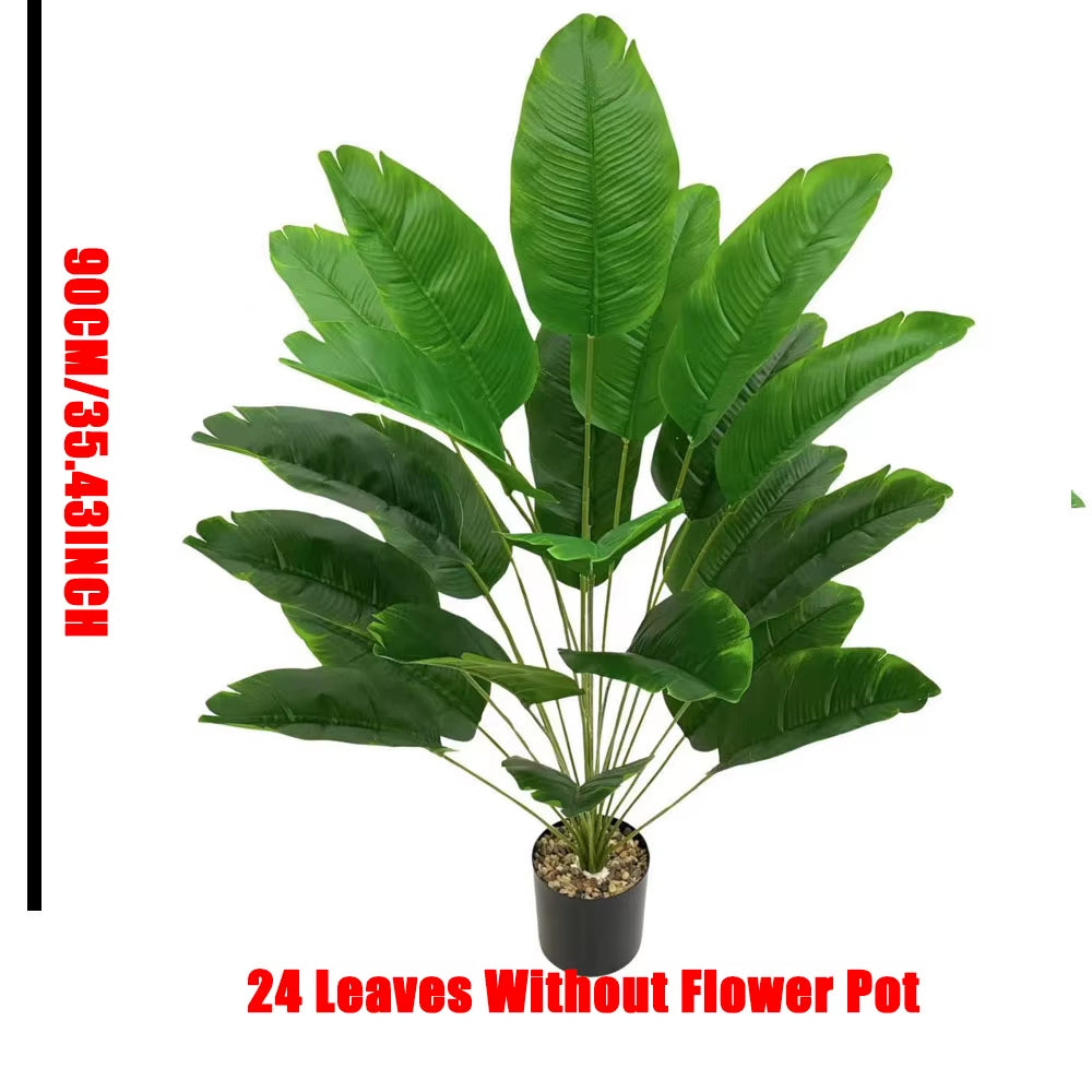 Artificial Tropical Palm Tree with 18 Realistic Leaves - Large Fake Banana Plant for Home, Garden, and Party Decor 2025