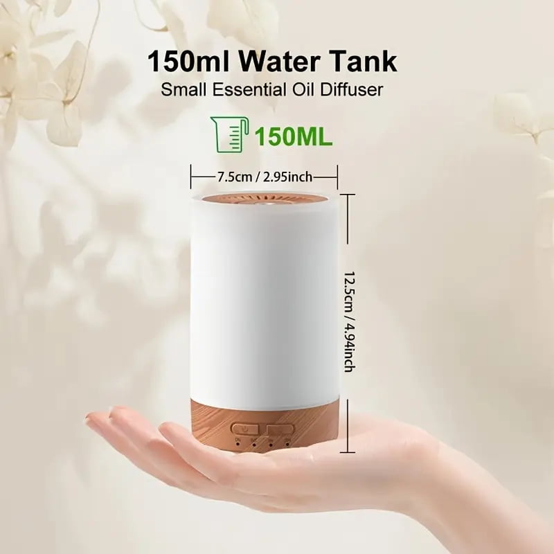 Essential Oil Diffuser, 7 Colors Oil Diffuser with Night Light Timer Waterless Auto-Off Portable Cool Mist Air Humidifier for Bedroom Home
