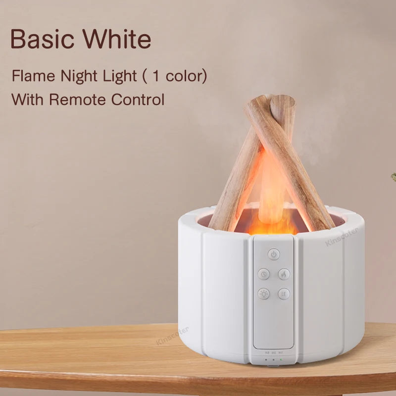 Transform Your Space with the Simulated Flame Aroma Diffuser: Ultrasonic Cool Mist Maker and LED Essential Oil Lamp