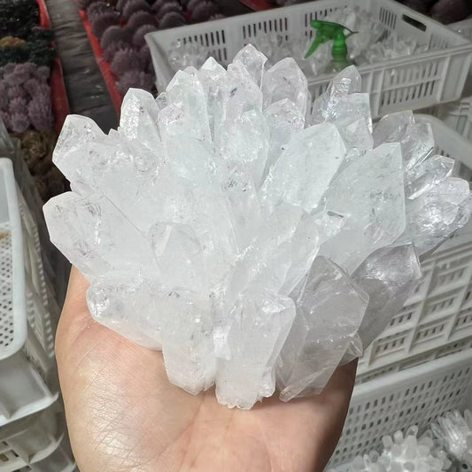 300-1000G Natural Rare White Transparent Quartz Crystal Mineral Cluster ​Specimen Home Office Degaussing Decoration Energy Gem