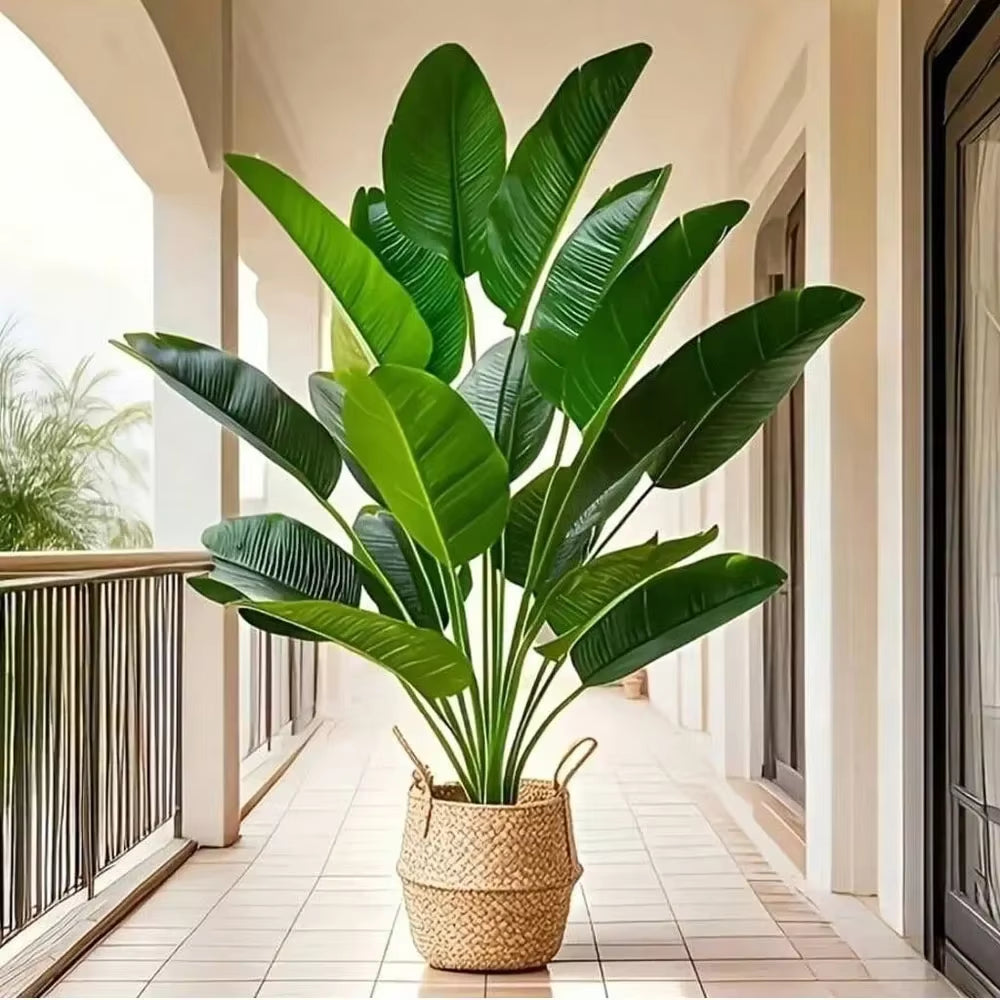 Artificial Tropical Palm Tree with 18 Realistic Leaves - Large Fake Banana Plant for Home, Garden, and Party Decor 2025