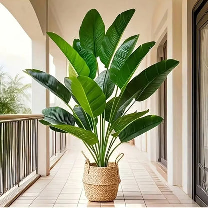 Artificial Tropical Palm Tree with 18 Realistic Leaves - Large Fake Banana Plant for Home, Garden, and Party Decor 2025