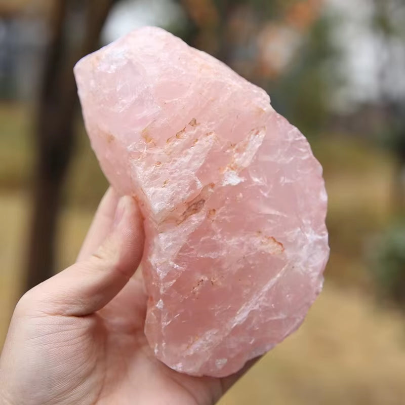 100% Natural Rose Quartz Stone Raw Crystals Stones Healing Mineral Specimen Rock Raw Rough Quartz Pink Crystal Gemstones 1Pc
