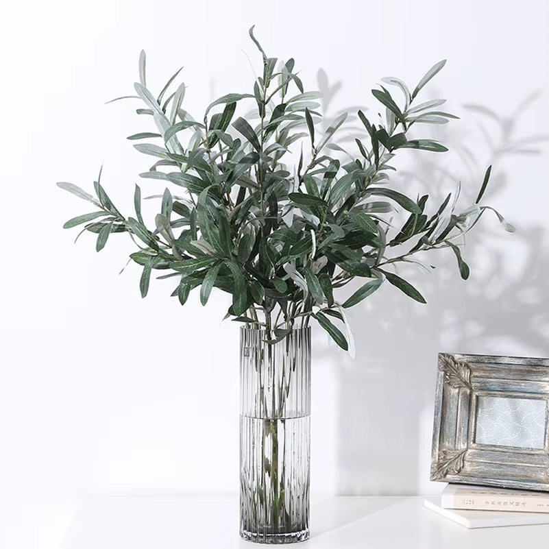 Elevate Your Decor with 1PC Elegant Olive Green Leaves Tree Branch - Perfect for Weddings and Celebrations!