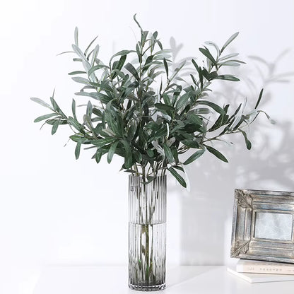 Elevate Your Decor with 1PC Elegant Olive Green Leaves Tree Branch - Perfect for Weddings and Celebrations!