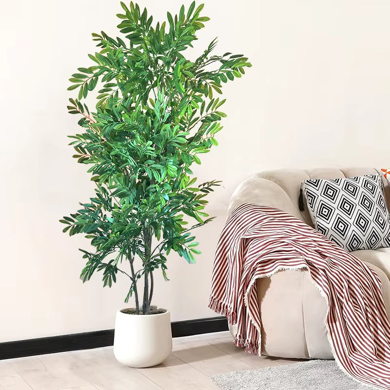 100-180Cm Artificial Olive Tree Fake Palm Plants Plastic Olive Leafs Tropical Landscape Plants for Home Garden Office Decor