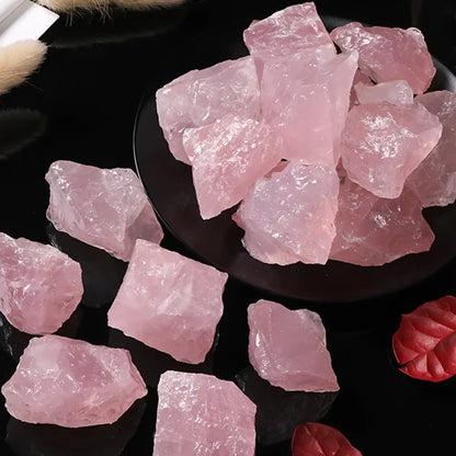 Natural Rose Quartz Rough Raw Crystal Healing Reiki Mineral Specimen Rock Stone 5-300G
