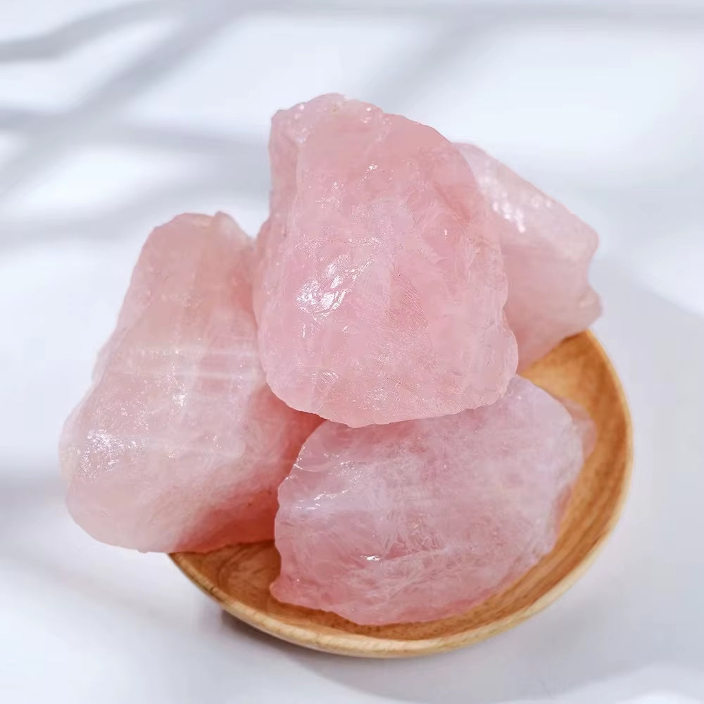 100% Natural Rose Quartz Stone Raw Crystals Stones Healing Mineral Specimen Rock Raw Rough Quartz Pink Crystal Gemstones 1Pc