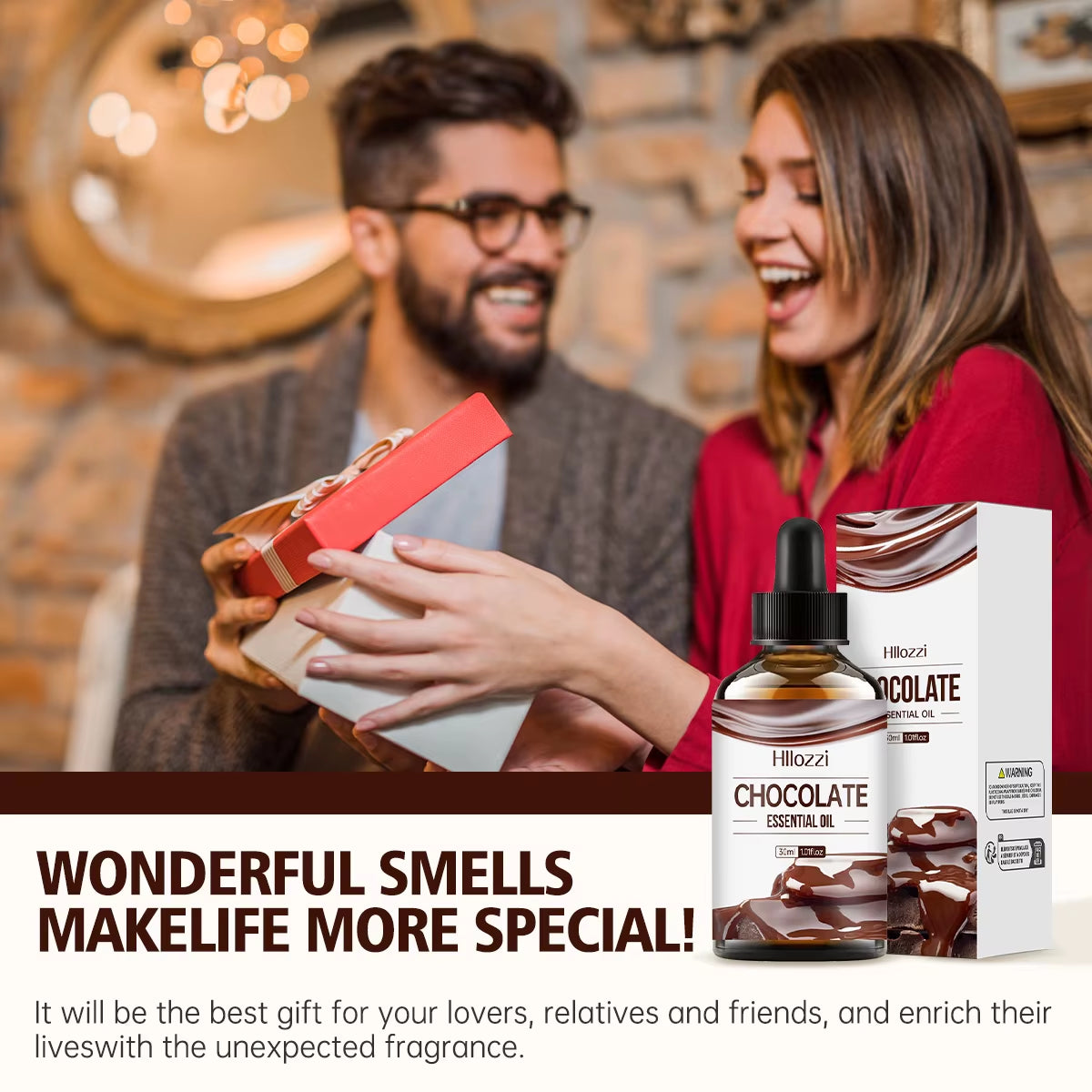 Chocolate Essential Oil，Suitable for Humidifiers, Air Fresheners, Candle Making, Long-Lasting Fragrance, Suitable for All Skin.