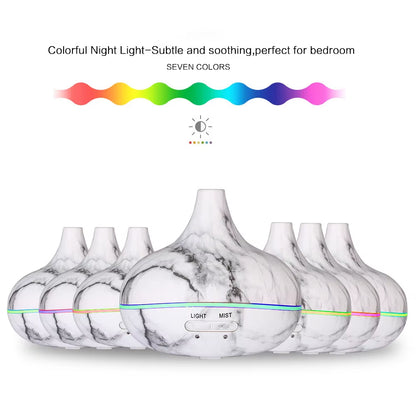 Marble Grain 200Ml Aroma Diffuser Timer Humidifier for Air Purifying