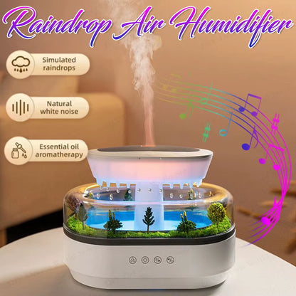 Rain Cloud Air Humidifier Small Aroma Diffuser Water Drip Micro Landscape Essential Oils Ultrasonic Diffuser with 7 Night Light