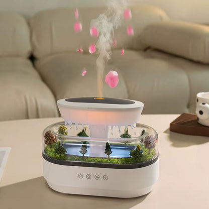 Rain Cloud Air Humidifier Small Aroma Diffuser Water Drip Micro Landscape Essential Oils Ultrasonic Diffuser with 7 Night Light