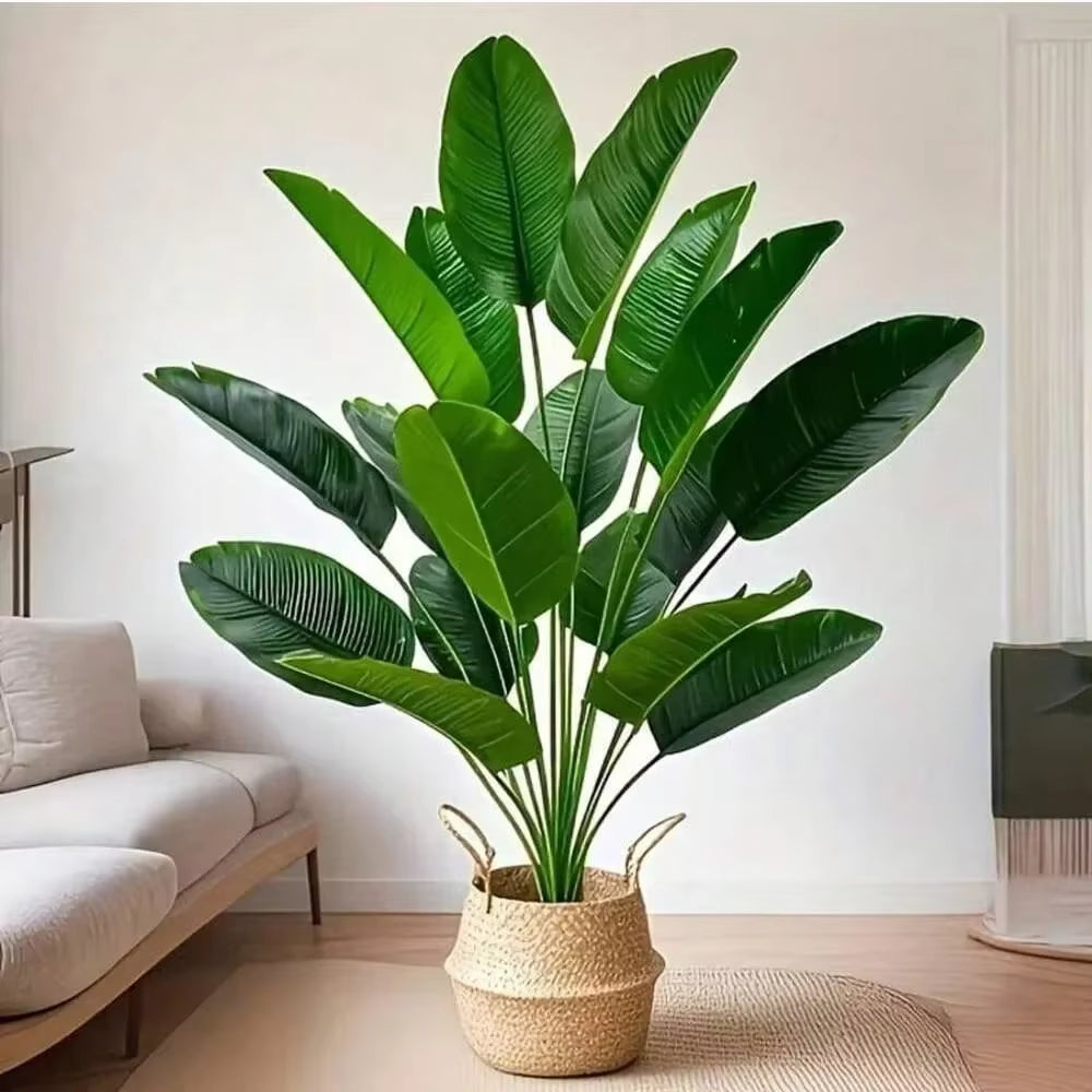 Artificial Tropical Palm Tree with 18 Realistic Leaves - Large Fake Banana Plant for Home, Garden, and Party Decor 2025