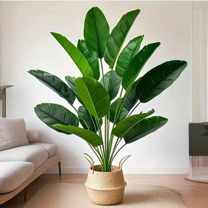 Artificial Tropical Palm Tree with 18 Realistic Leaves - Large Fake Banana Plant for Home, Garden, and Party Decor 2025