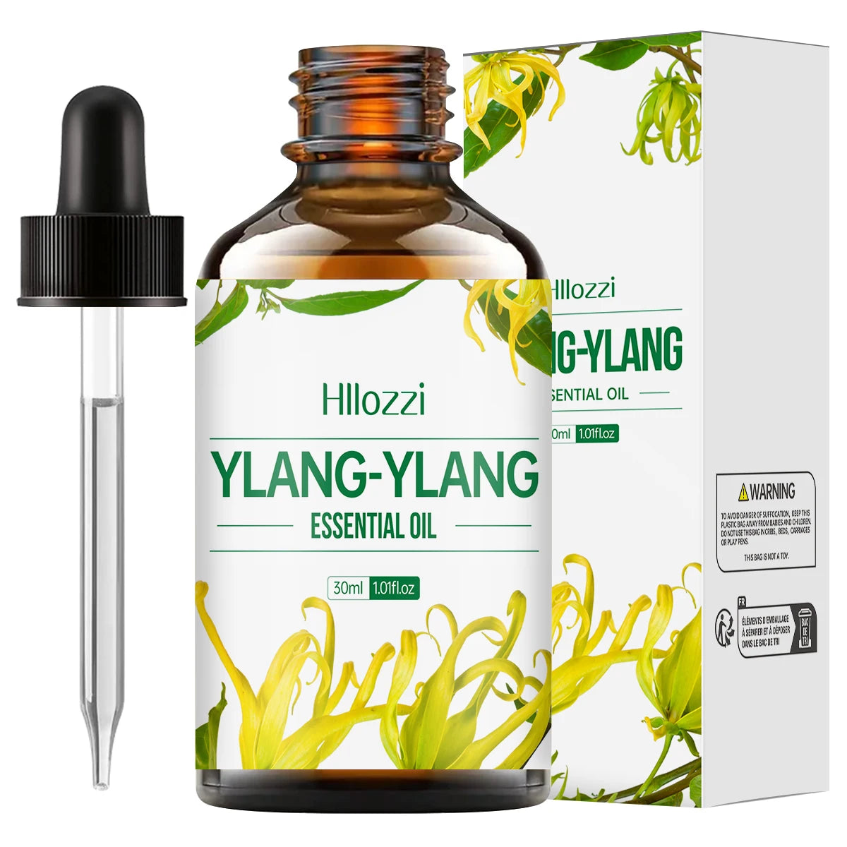 Ylang Ylang Essential Oil for Massage, Shower, Skin Care, Diffusion, Relaxation, Aromatherapy, Humidifier, Candle Making