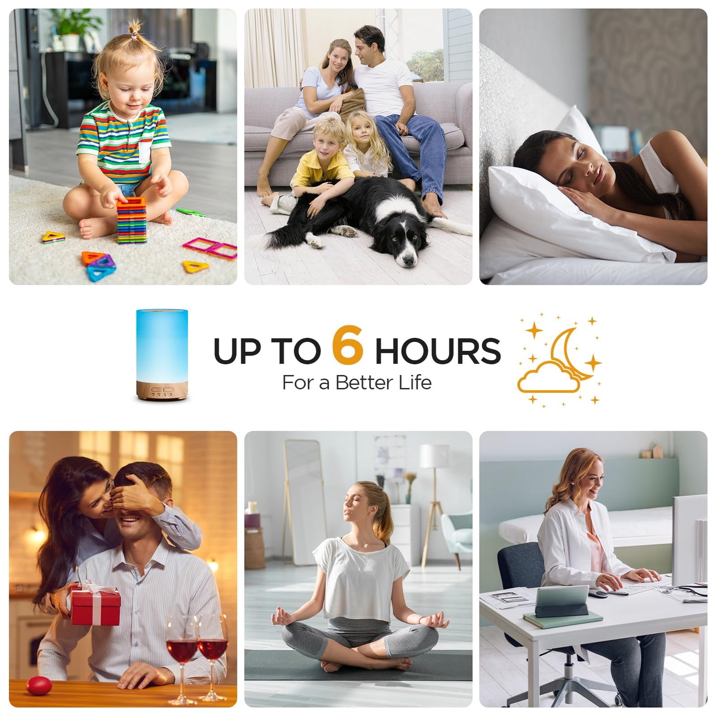 Essential Oil Diffuser, 7 Colors Oil Diffuser with Night Light Timer Waterless Auto-Off Portable Cool Mist Air Humidifier for Bedroom Home