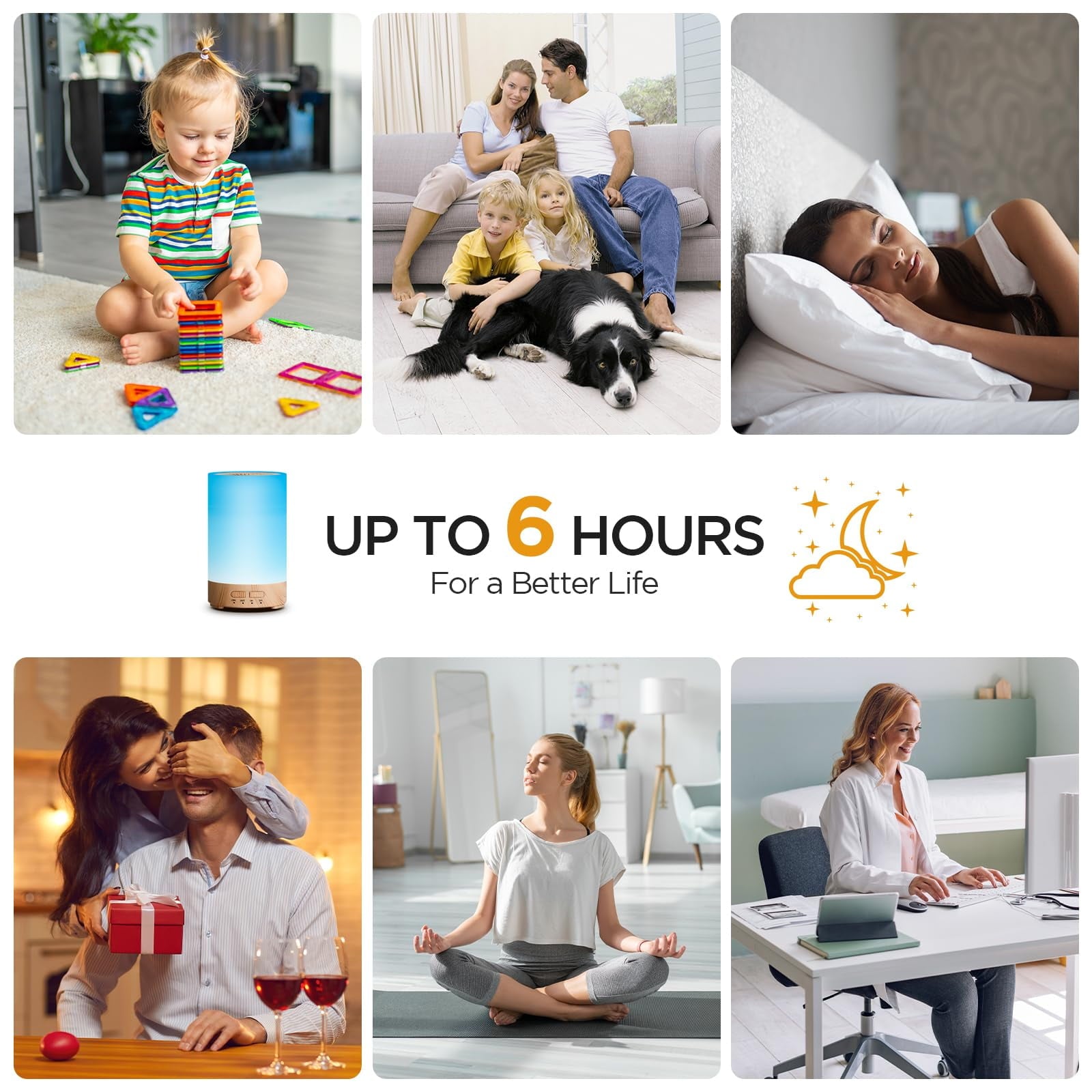 Essential Oil Diffuser, 7 Colors Oil Diffuser with Night Light Timer Waterless Auto-Off Portable Cool Mist Air Humidifier for Bedroom Home