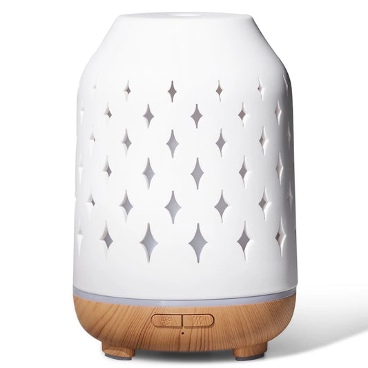 150Ml Ceramic Stone Diffuser, Handmade Ultrasonic Aromatherapy Diffuser Humidifier Cool Mist Essential Oil Diffusers for Home Air Diffuser with 2 Mist Modes Waterless Auto Off