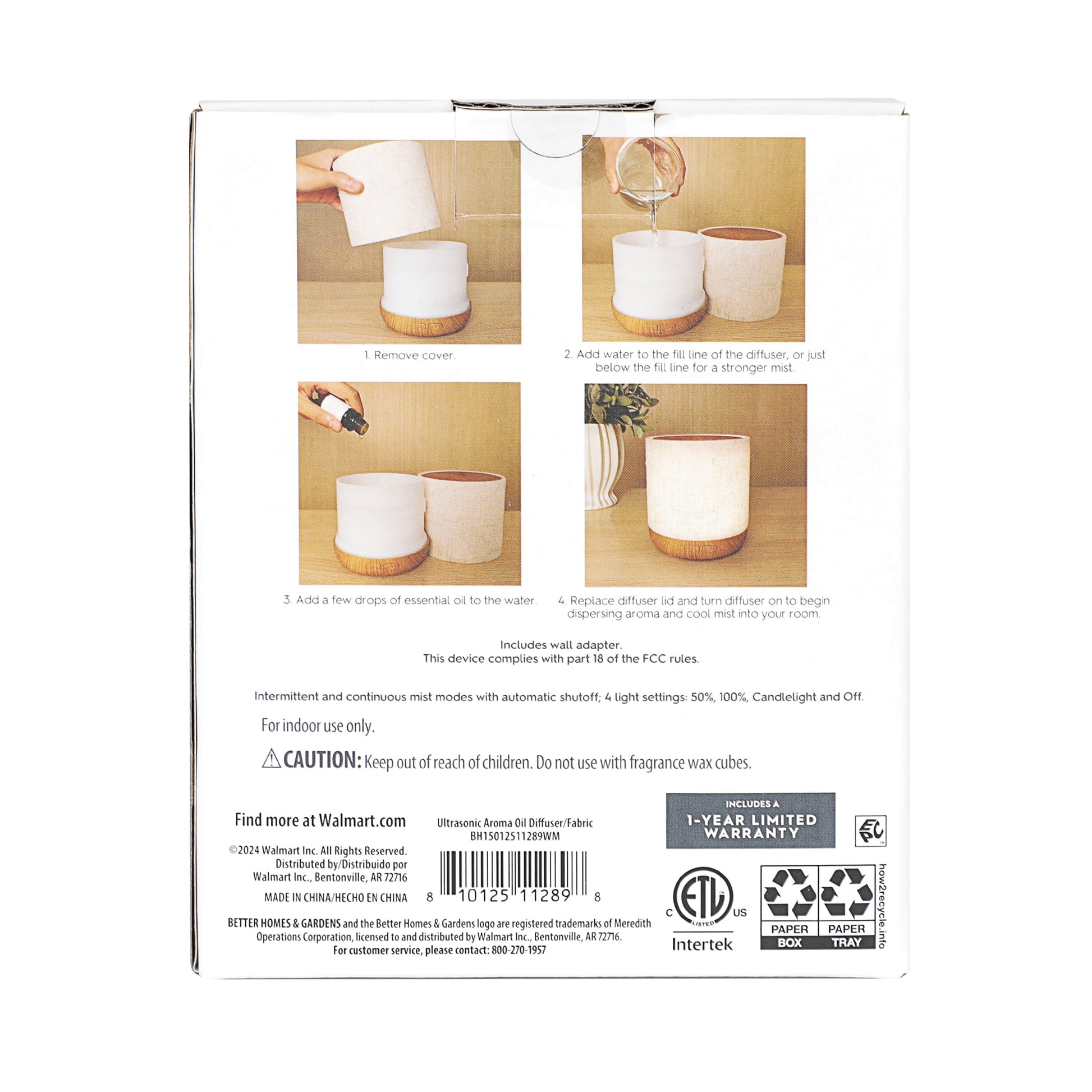 Ultrasonic Cool Mist Diffuser, Vanilla Dreams, 150Ml