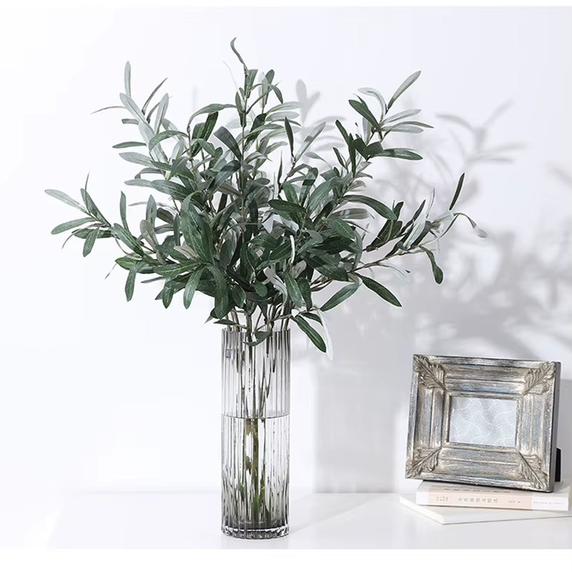 Elevate Your Decor with 1PC Elegant Olive Green Leaves Tree Branch - Perfect for Weddings and Celebrations!