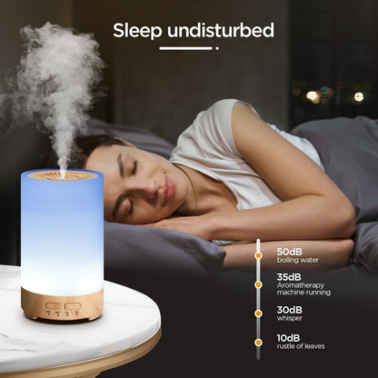 Essential Oil Diffuser, 7 Colors Oil Diffuser with Night Light Timer Waterless Auto-Off Portable Cool Mist Air Humidifier for Bedroom Home