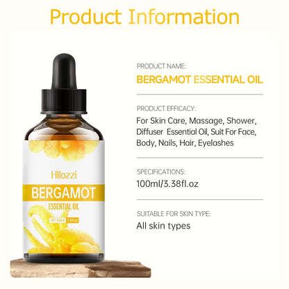 Bergamot Oil, Premium Essential Oil for Hair Care, Home Diffusers, Skin, Spas, Massage and Humidifiers