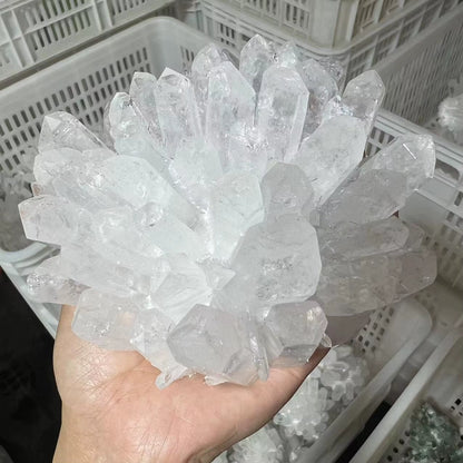300-1000G Natural Rare White Transparent Quartz Crystal Mineral Cluster ​Specimen Home Office Degaussing Decoration Energy Gem