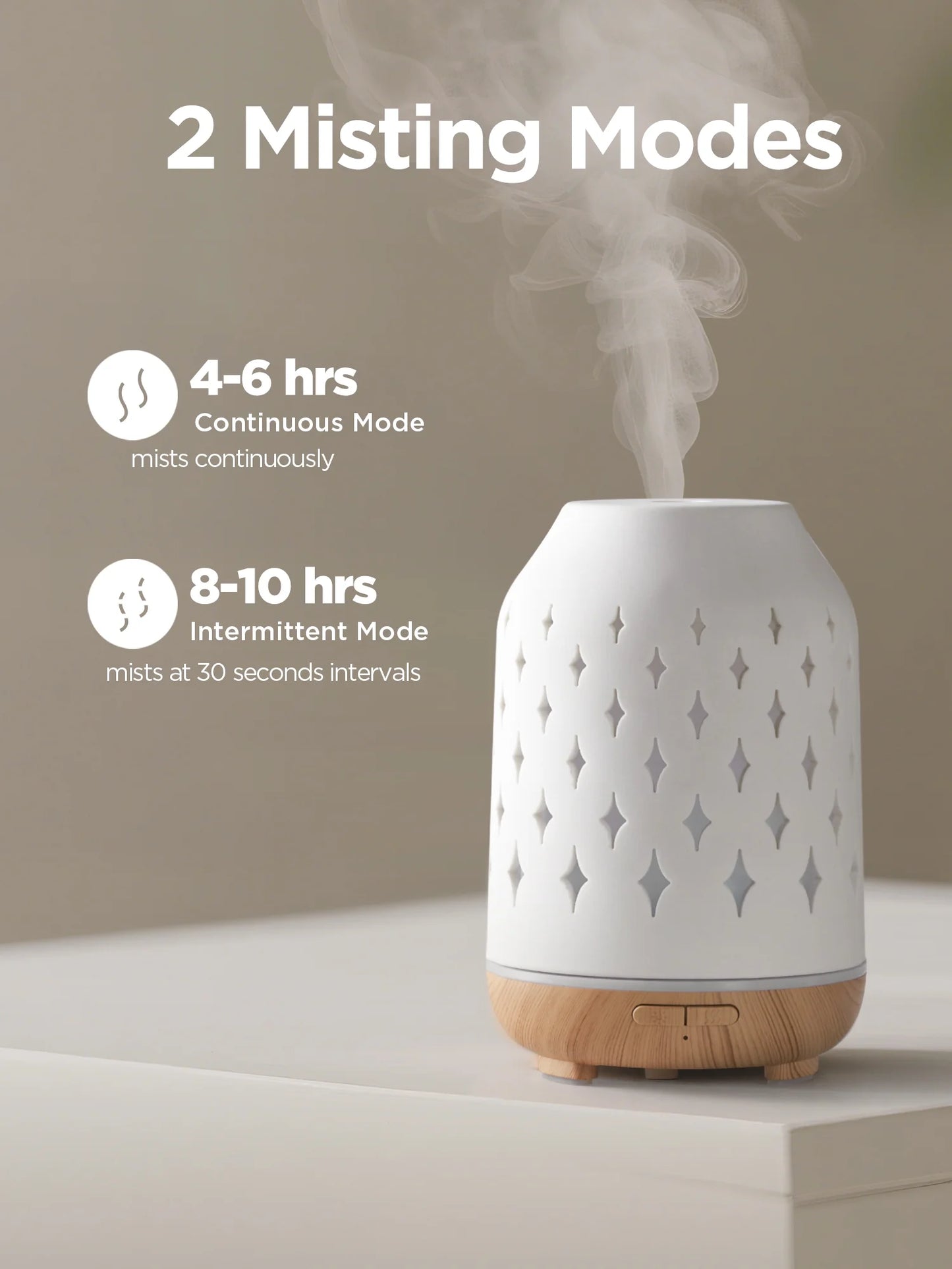 150Ml Ceramic Stone Diffuser, Handmade Ultrasonic Aromatherapy Diffuser Humidifier Cool Mist Essential Oil Diffusers for Home Air Diffuser with 2 Mist Modes Waterless Auto Off