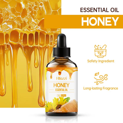 Honey Essential Oil, Hypoallergenic, Great for Skin Care, Massage, Face, Body, Nails and Hair, Suitable for All Skin Types.