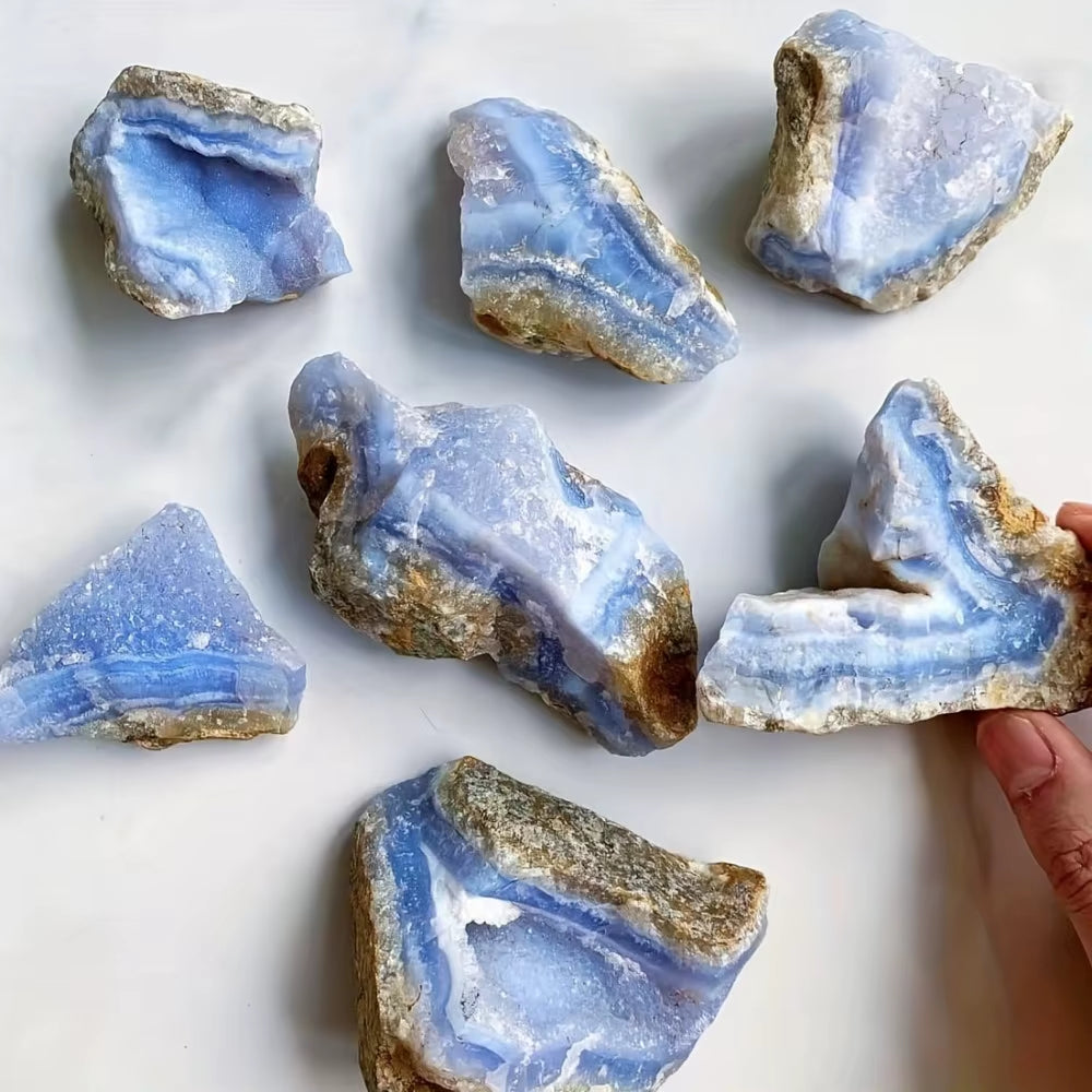 High Quality Natural Crystal Blue Lace Agate Raw Stone Mineral Druzy Geode Specimen Reiki Gemstone Home Decoration