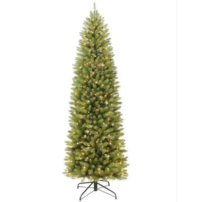Artificial PVC Christmas Tree with Led Lights Green Pointed Thin Long Pen Pole Indoor and Outdoor Supplies New 150CM to 210CM