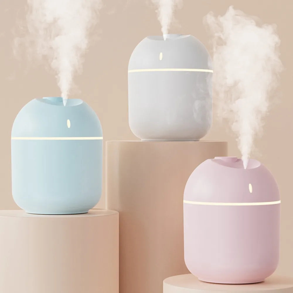 270ML Air Humidifier Cool Mist Aroma Diffuser LED Night Light Power-Off Protect USB Humidificador for Home Office