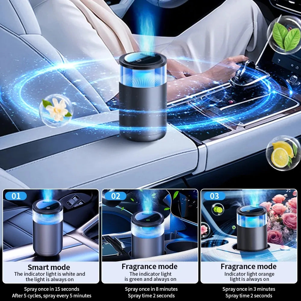 2025 NEW Car Air Fresheners Fragrance Diffuser Smart Aromatherapy with Mist Cloud View RGB Ambient Light Fragrance Car Deodorant