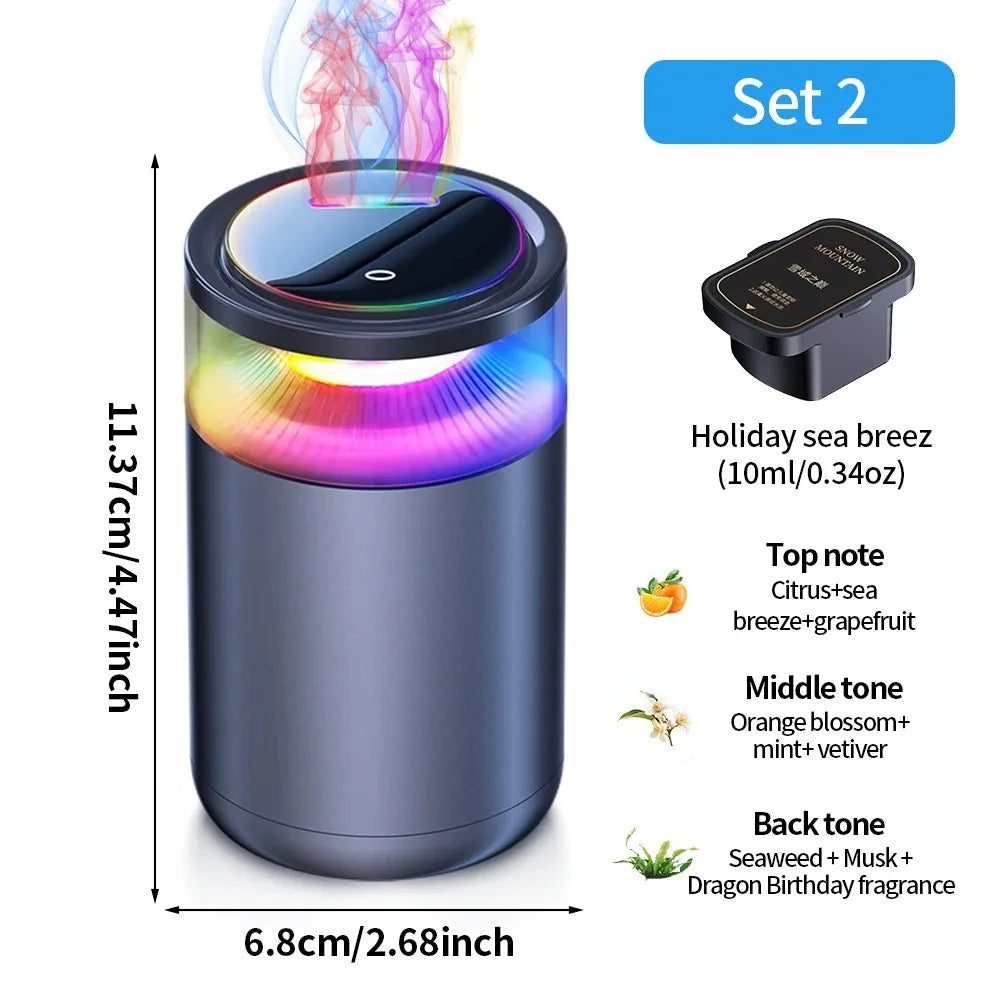 2025 NEW Car Air Fresheners Fragrance Diffuser Smart Aromatherapy with Mist Cloud View RGB Ambient Light Fragrance Car Deodorant