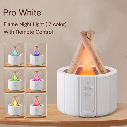 Transform Your Space with the Simulated Flame Aroma Diffuser: Ultrasonic Cool Mist Maker and LED Essential Oil Lamp