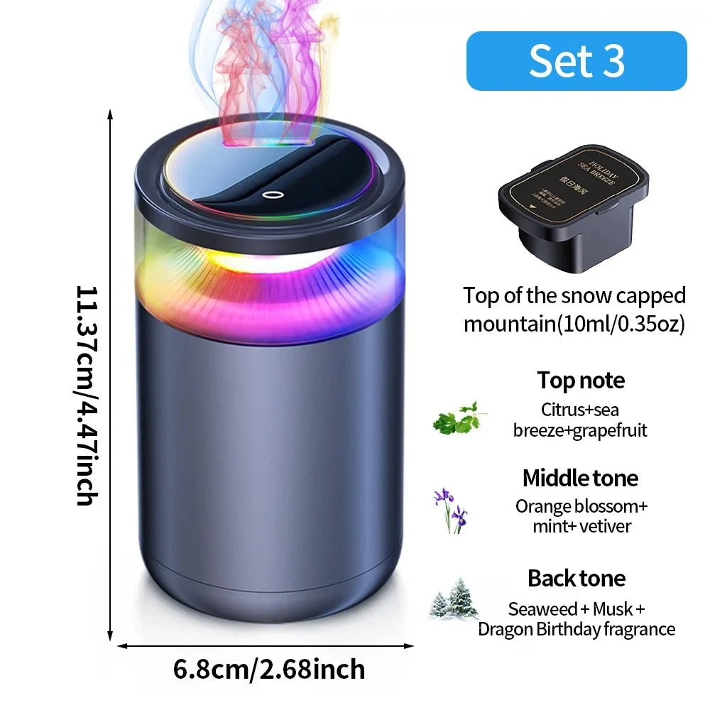 2025 NEW Car Air Fresheners Fragrance Diffuser Smart Aromatherapy with Mist Cloud View RGB Ambient Light Fragrance Car Deodorant