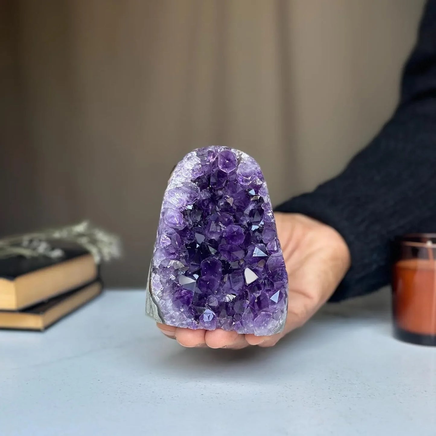 Large Natural Raw Amethyst Geode Purple Crystal Quartz Cluster Dream Energy Healing Thunder Egg Cluster Crystal Home Decoration
