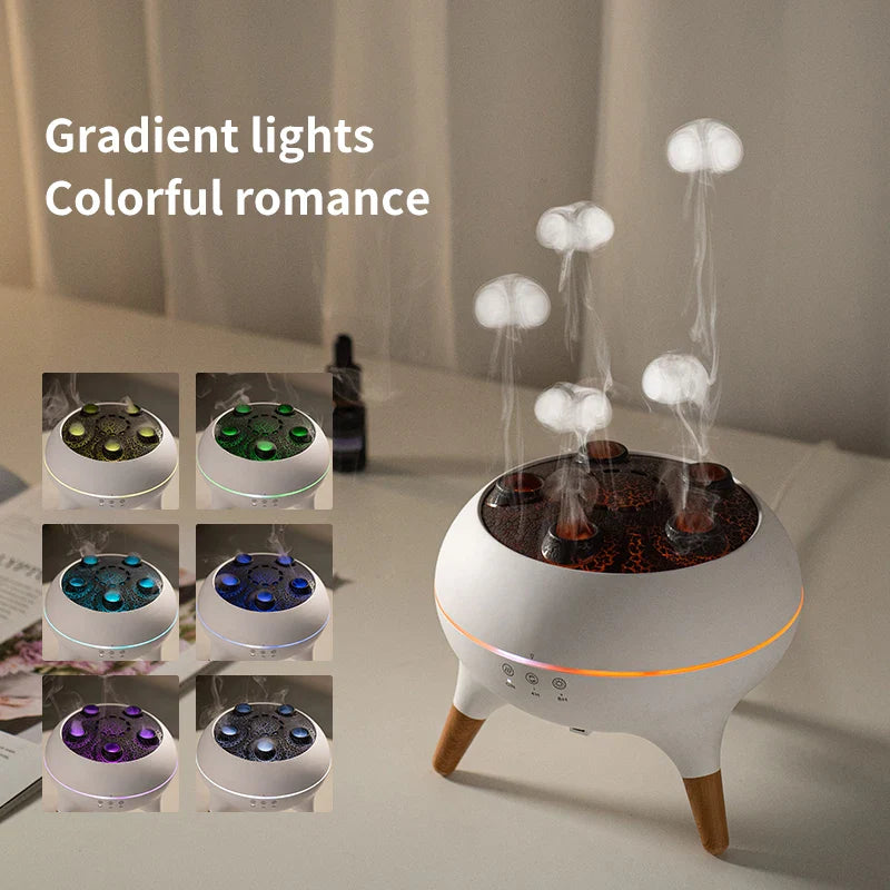 Transform Your Space with the Dynamic Jellyfish Air Humidifier - 250ml Essential Oil Diffuser with Remote Control and 7 Mesmerizing Color Night Lights