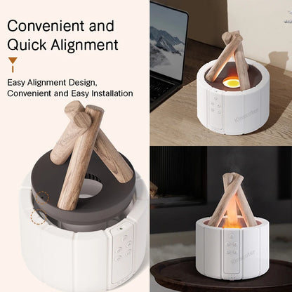 Transform Your Space with the Simulated Flame Aroma Diffuser: Ultrasonic Cool Mist Maker and LED Essential Oil Lamp