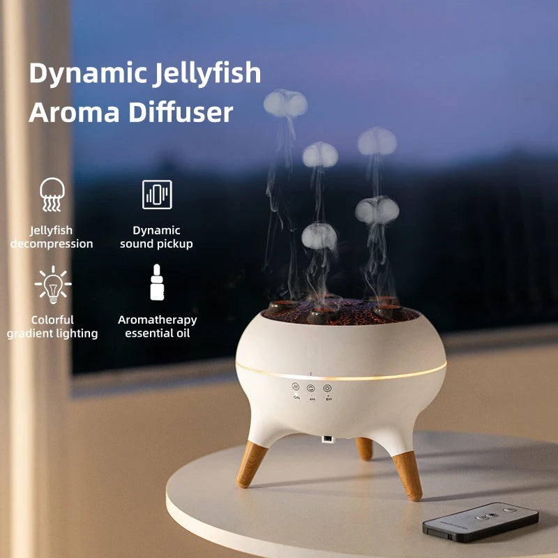 Transform Your Space with the Dynamic Jellyfish Air Humidifier - 250ml Essential Oil Diffuser with Remote Control and 7 Mesmerizing Color Night Lights