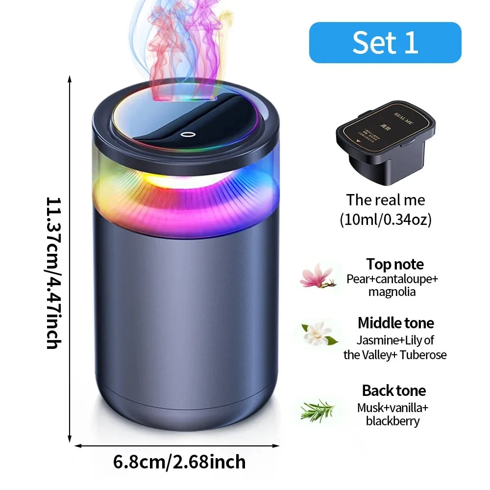 2025 NEW Car Air Fresheners Fragrance Diffuser Smart Aromatherapy with Mist Cloud View RGB Ambient Light Fragrance Car Deodorant