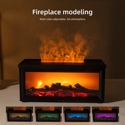 7 Colors of Essential Oil Fireplace Diffuser Mini Flame Aromatherapy Fireplace Humidifier Aromatherapy Oil Diffuser