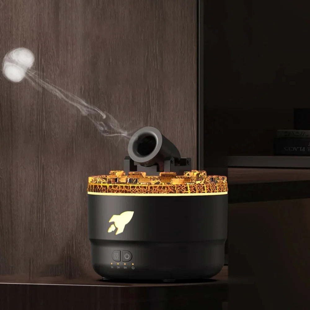 Volcanic Crack Light Aromatherapy Humidifier Jellyfish Spray Air Humidifier 7 Colors Gradient Night Light Bedroom Diffuser