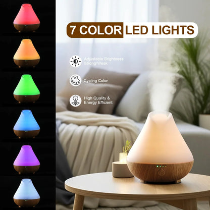 100Ml Essential Oil Diffuser, Woodgrain Aromatherapy Oil Diffuser Humidifier, Timer Setting Waterless Auto Shut-Off for Room Bedroom Home Office