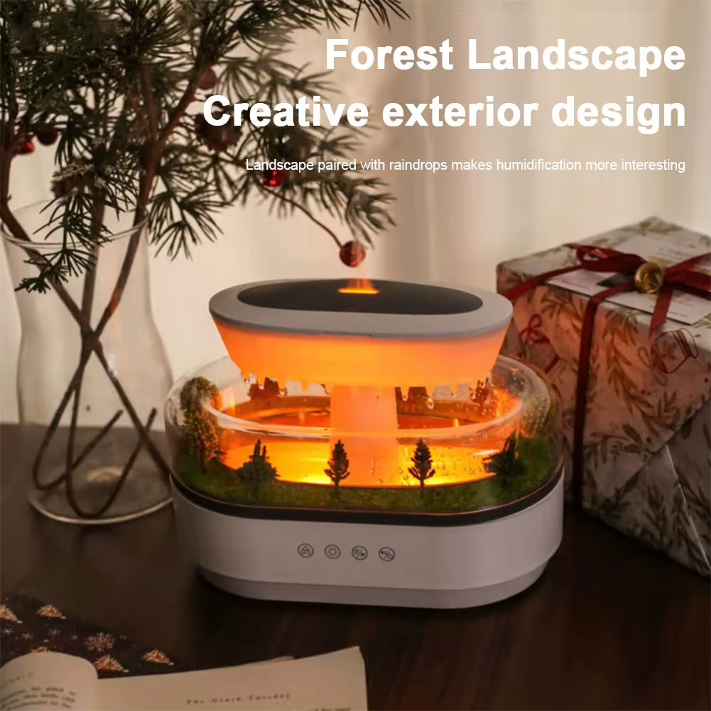 Rain Cloud Air Humidifier Small Aroma Diffuser Water Drip Micro Landscape Essential Oils Ultrasonic Diffuser with 7 Night Light