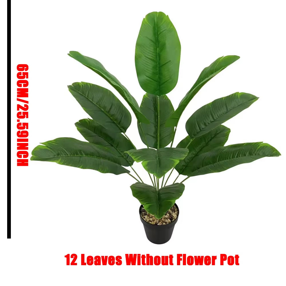 Artificial Tropical Palm Tree with 18 Realistic Leaves - Large Fake Banana Plant for Home, Garden, and Party Decor 2025