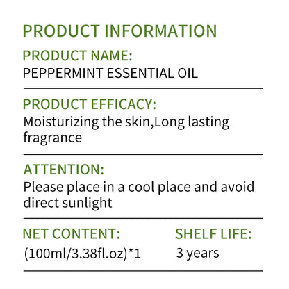 Peppermint Body Massage Essential Oil Is Perfect for Home Massage, Aromatherapy Diffuser, Facial, Spa, Nails, Candle Making.