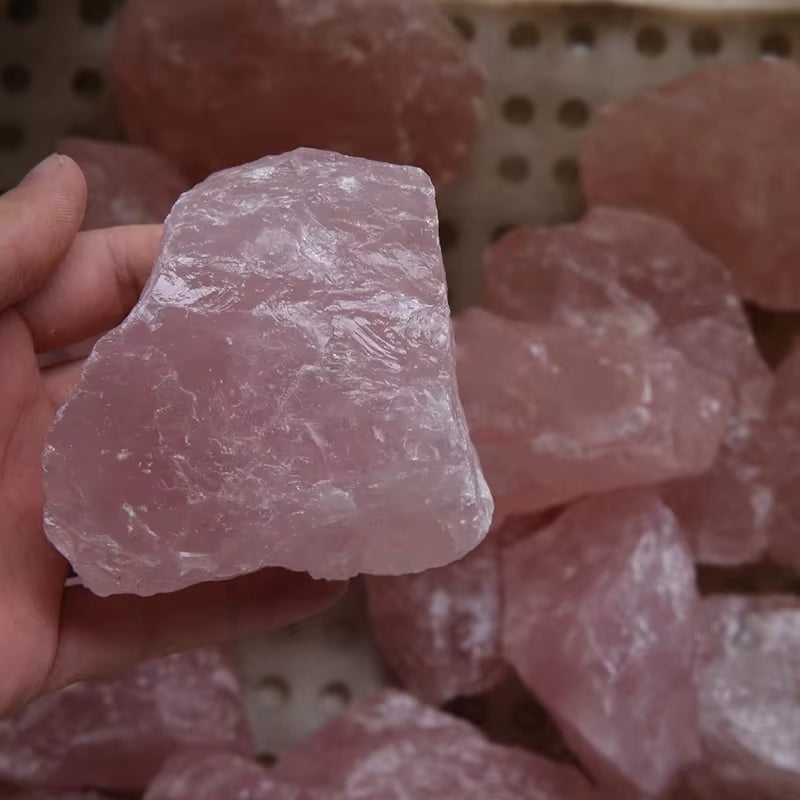 100% Natural Rose Quartz Stone Raw Crystals Stones Healing Mineral Specimen Rock Raw Rough Quartz Pink Crystal Gemstones 1Pc
