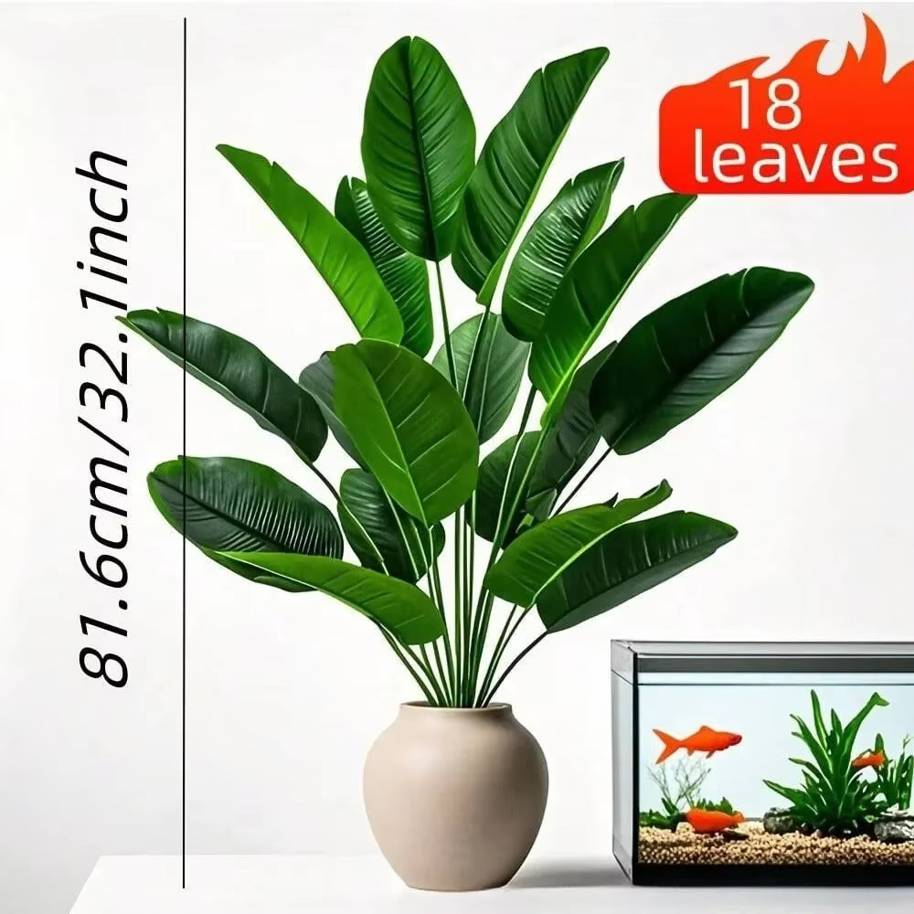 Artificial Tropical Palm Tree with 18 Realistic Leaves - Large Fake Banana Plant for Home, Garden, and Party Decor 2025